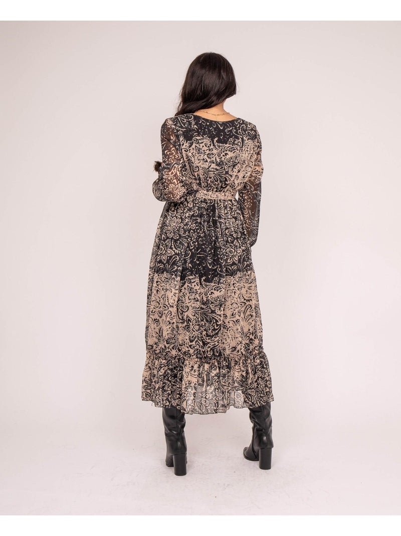 Vestito lungo stampato IVIK Beige - Kiabi