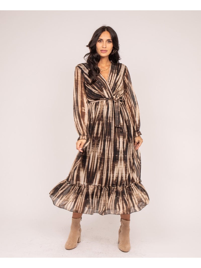 Vestito lungo stampato IZAN Beige - Kiabi