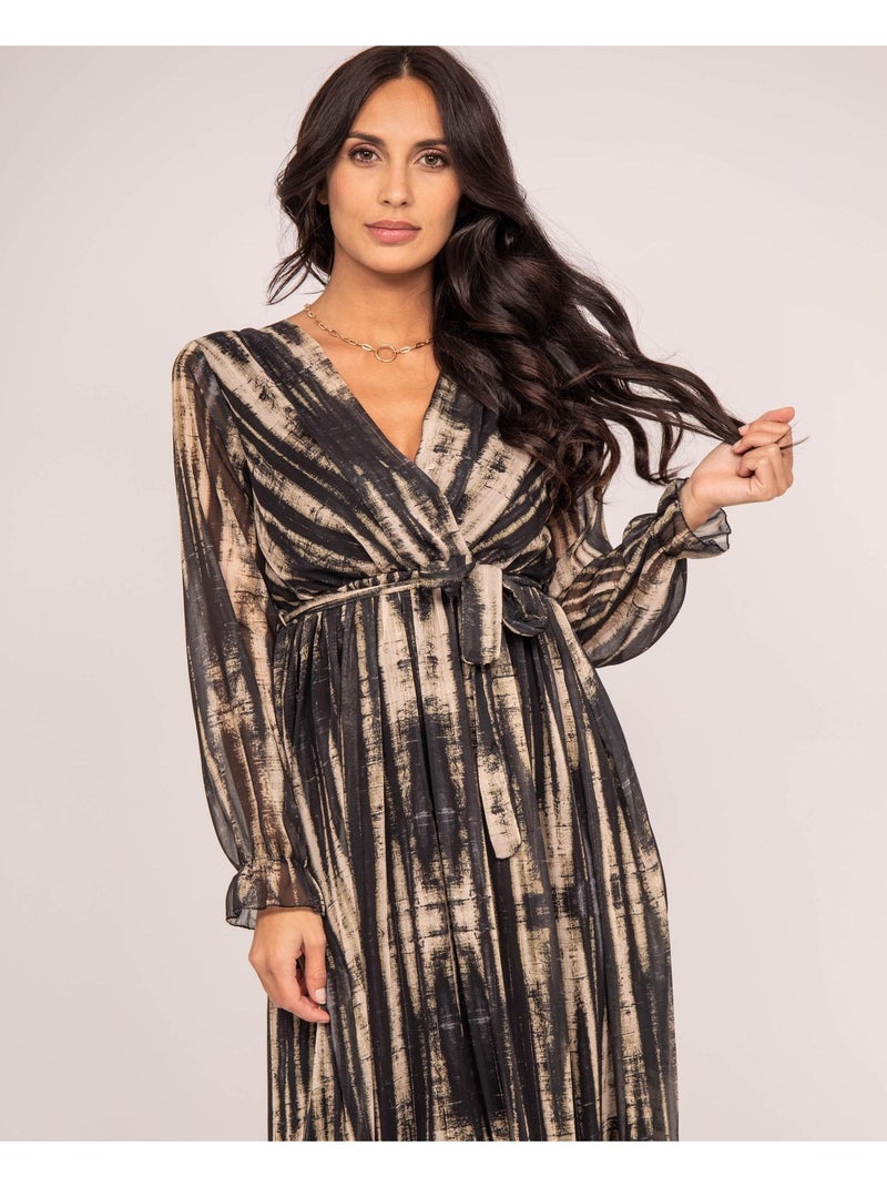 Vestito lungo stampato IZAN Cachi - Kiabi