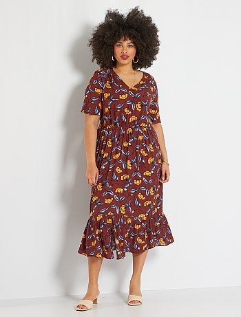 Saldi Vestiti lunghi taglie forti a prezzi scontati da donna - Moda -  marrone - Kiabi