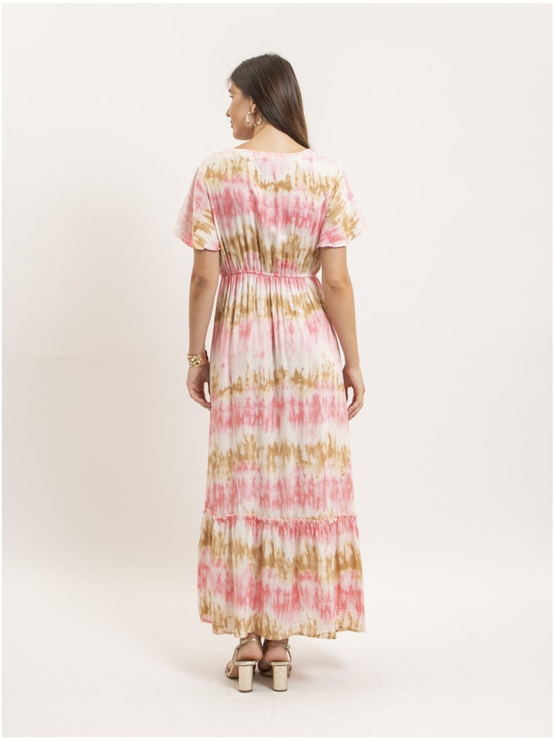 Vestito lungo tie and dye ITESSIA Rosa - Kiabi