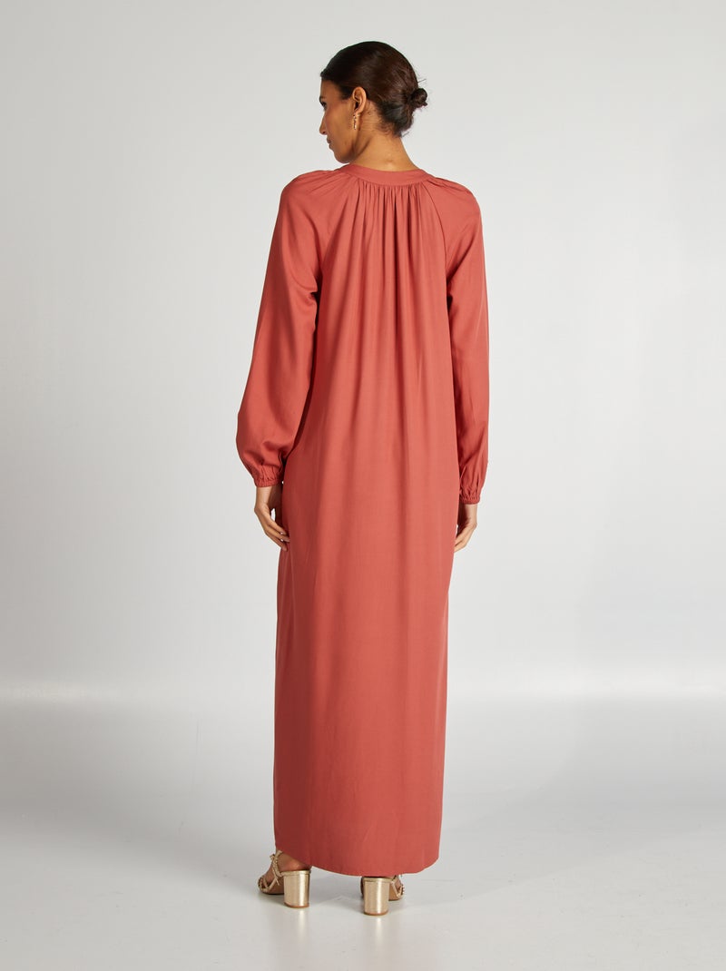 Vestito lungo tinta unita ROSSO - Kiabi