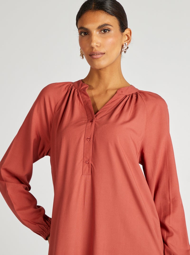 Vestito lungo tinta unita ROSSO - Kiabi