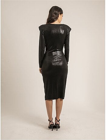 Vestito maniche lunghe drappeggiato ILUNA
