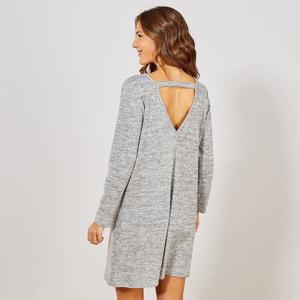 Vestito Maxi Maglia Aperto Sulla Schiena Donna Grigio Kiabi 20 00