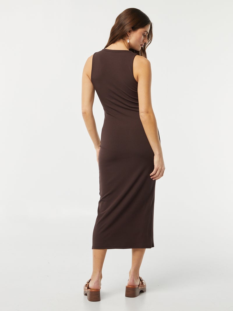 Vestito midi a coste MARRONE - Kiabi