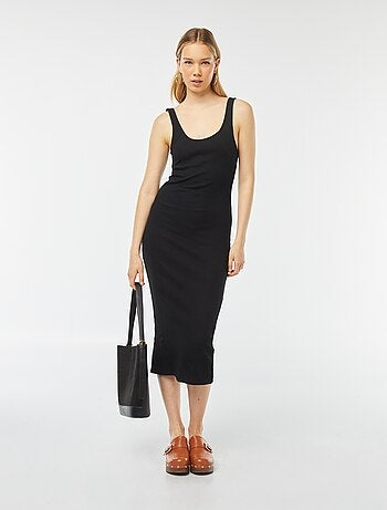 Vestito midi a coste senza maniche