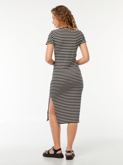 Vestito midi a maniche corte con spacco - Kiabi