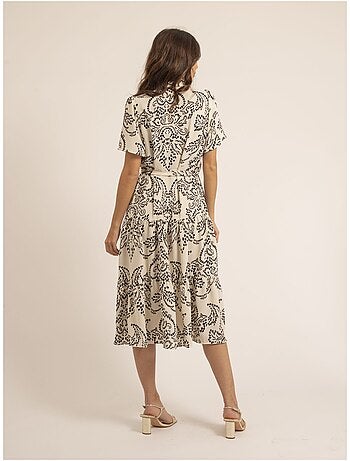 Vestito midi a motivi IONELA