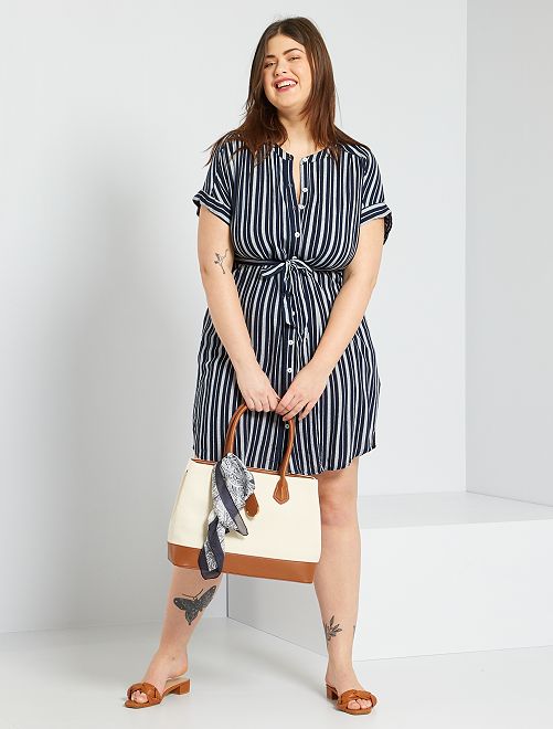 Vestito midi a righe - BLU - Kiabi - 22.00€