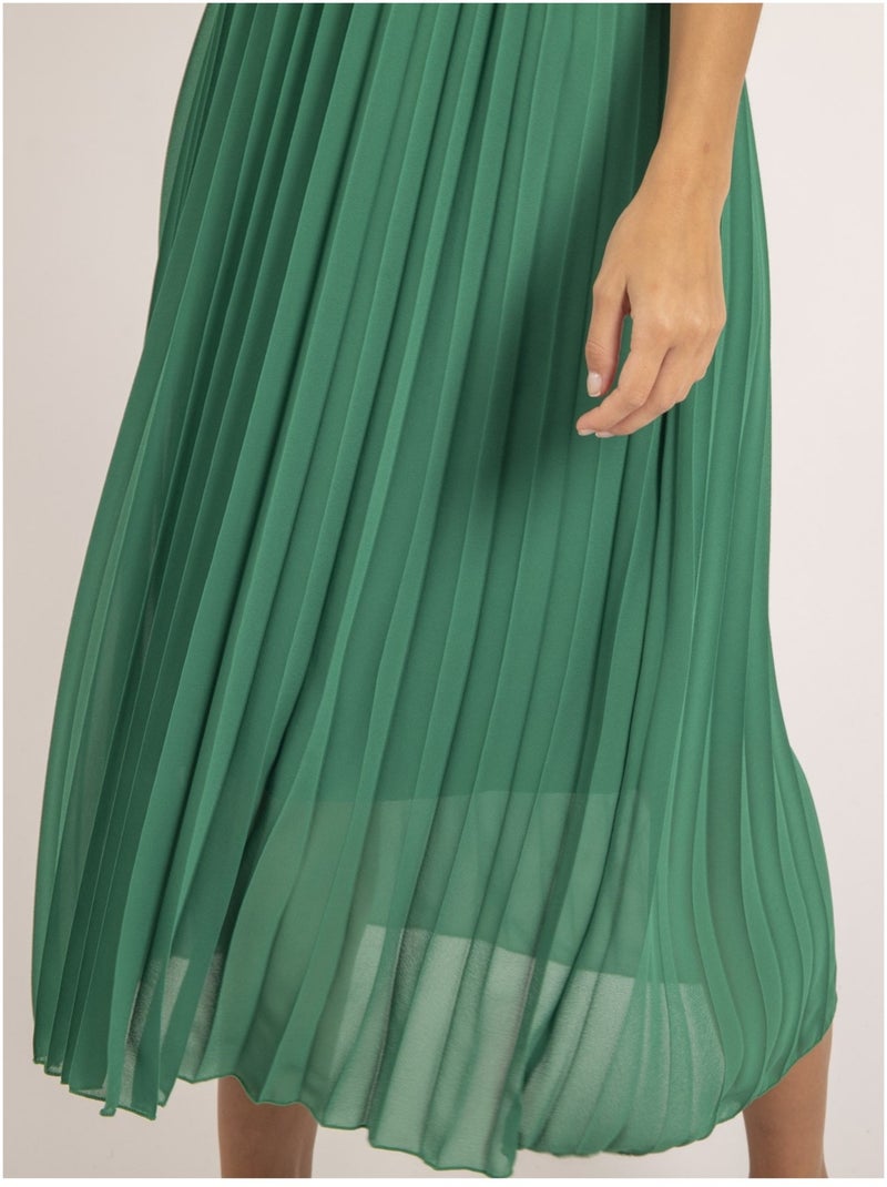 Vestito midi con cintura ISALA Verde - Kiabi
