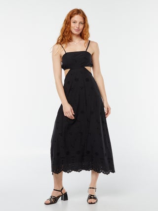 Vestito midi con cut out sui fianchi