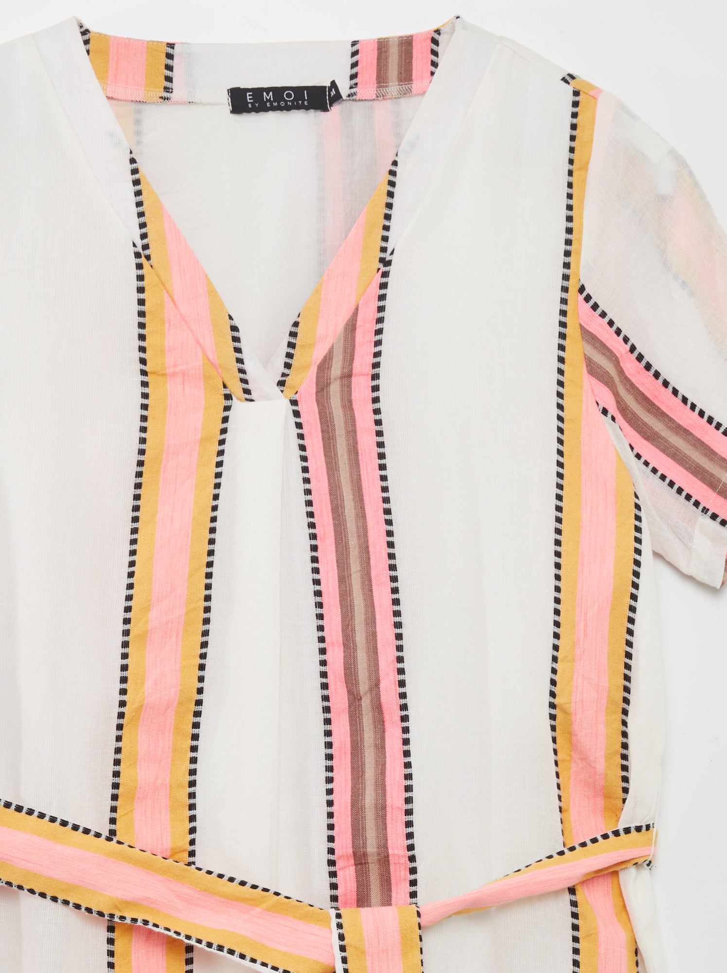 Abito Midi Con Cintura Popeline Di Cotone E Seta Bianca Con Motivo - Foto 6