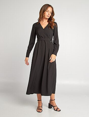 Vestito midi con scollo incrociato