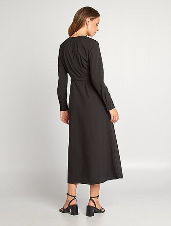 Vestito midi con scollo incrociato