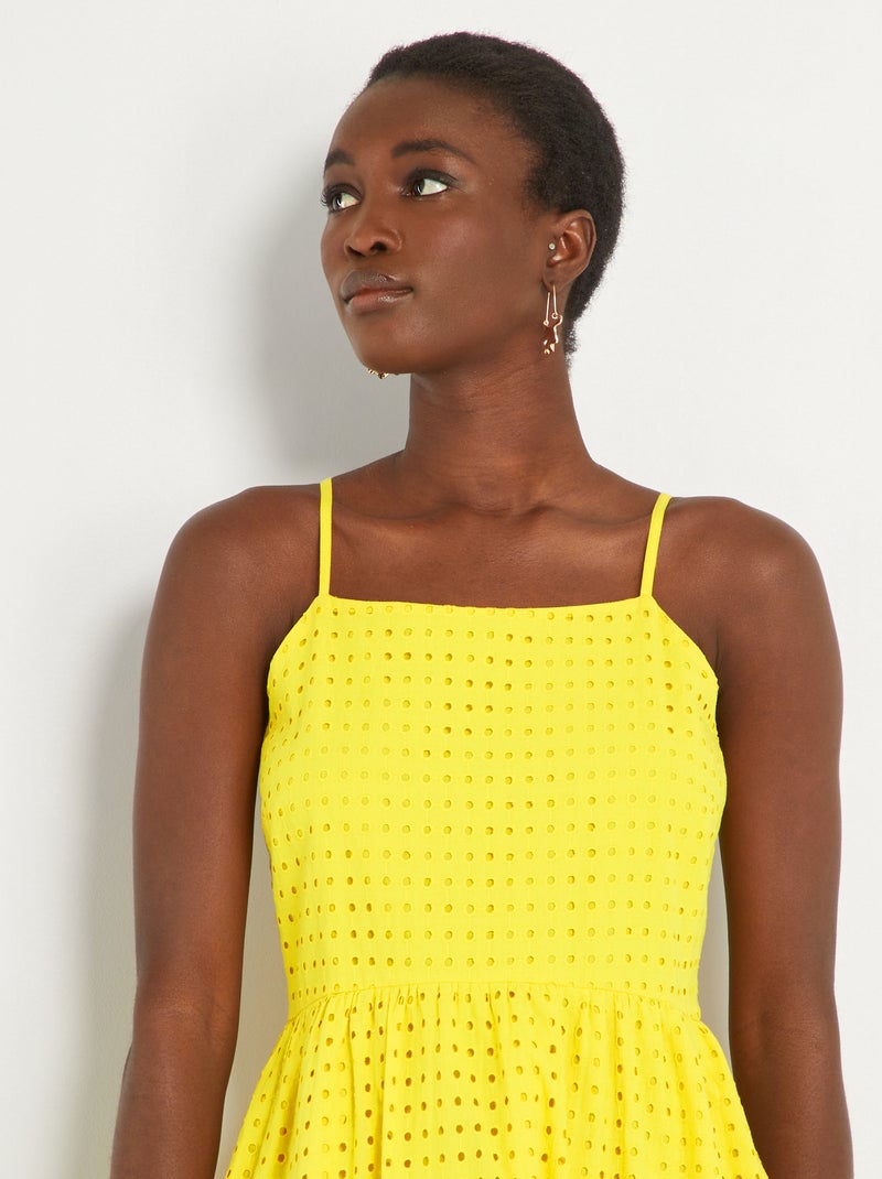 Vestito midi con spalline sottili GIALLO - Kiabi