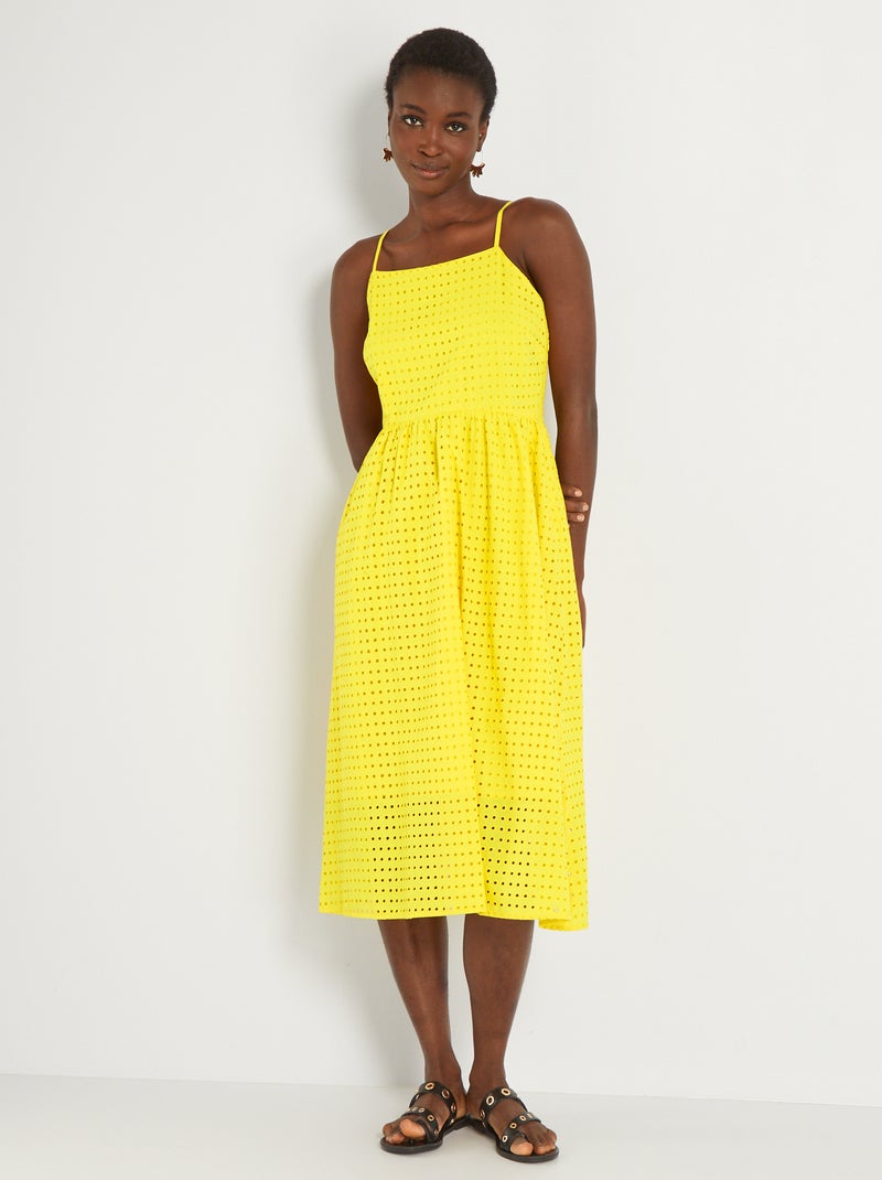 Vestito midi con spalline sottili GIALLO - Kiabi
