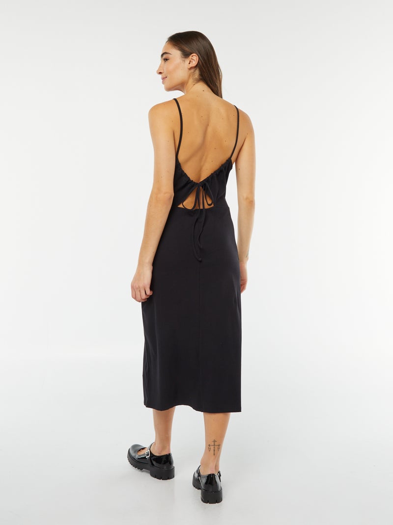 Vestito midi con spalline sottili nero - Kiabi