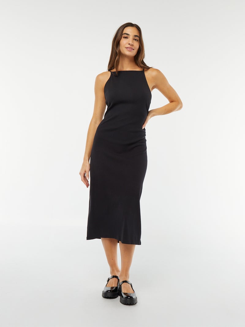 Vestito midi con spalline sottili nero - Kiabi