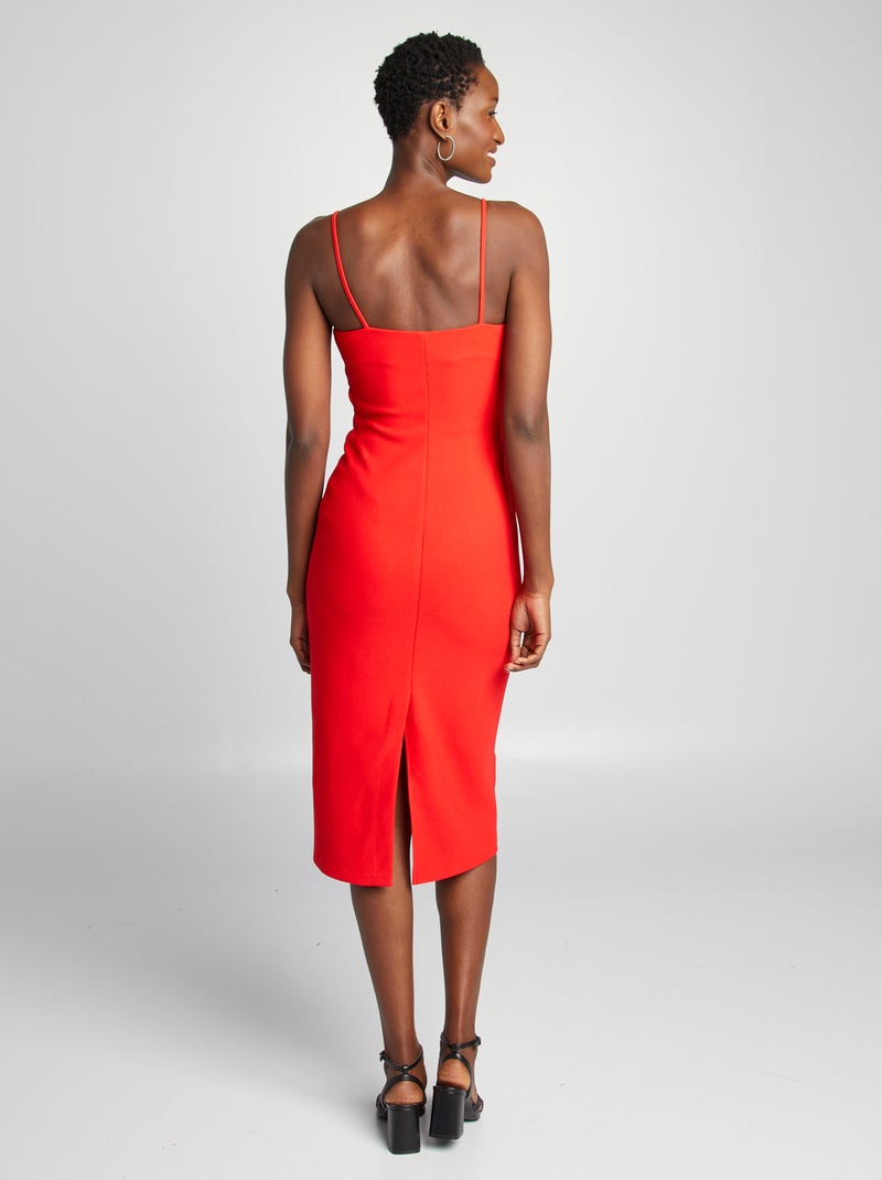 Vestito midi con spalline sottili rosso - Kiabi