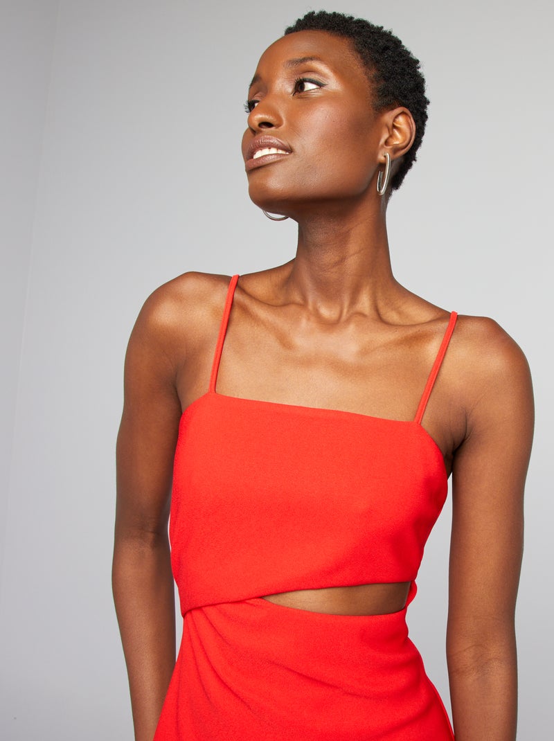 Vestito midi con spalline sottili rosso - Kiabi