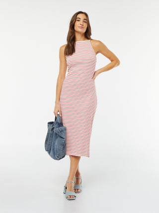 Vestito midi con spalline sottili