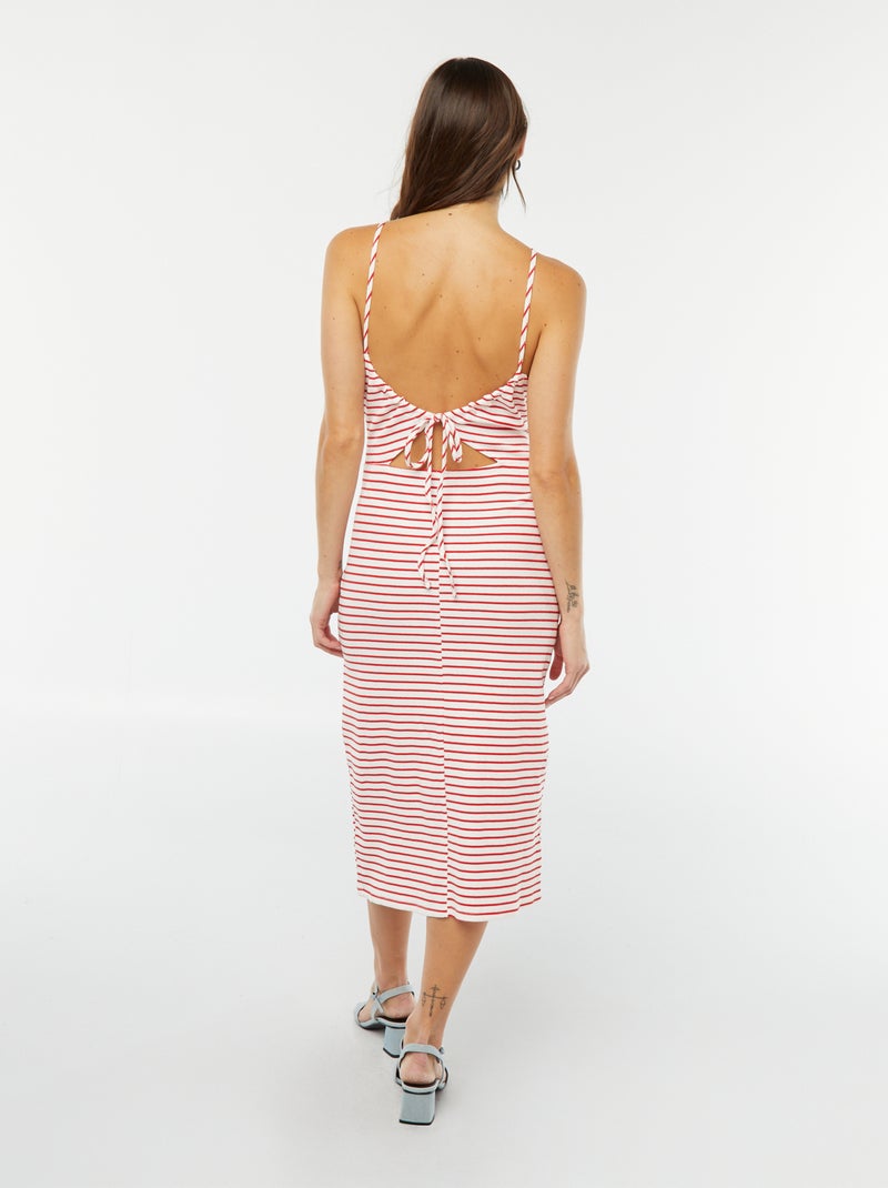 Vestito midi con spalline sottili Rosso - Kiabi