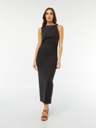 Vestito midi drappeggiato senza maniche