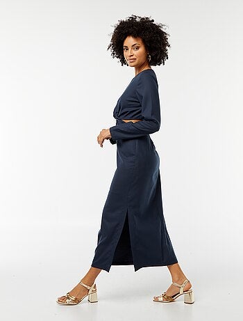 Vestito midi effetto twist davanti