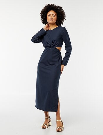 Vestito midi effetto twist davanti