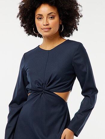 Vestito midi effetto twist davanti