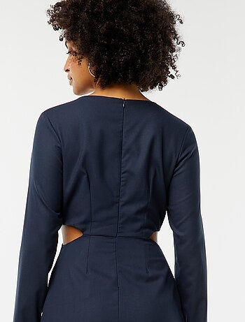 Vestito midi effetto twist davanti