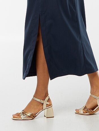 Vestito midi effetto twist davanti
