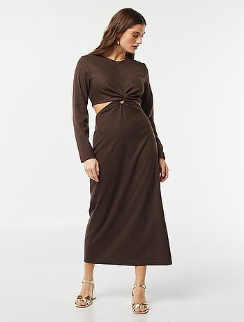 Vestito midi effetto twist davanti