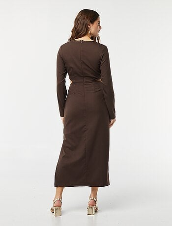 Vestito midi effetto twist davanti