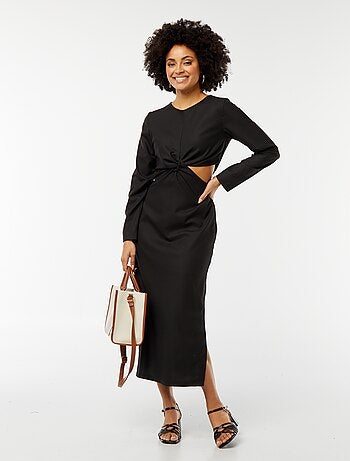 Vestito midi effetto twist davanti