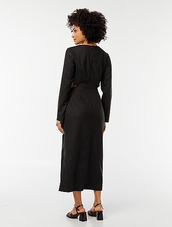 Vestito midi effetto twist davanti