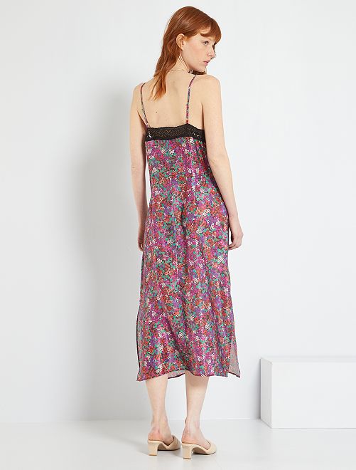 Vestito midi floreale - ARANCIONE - Kiabi - 22.00€