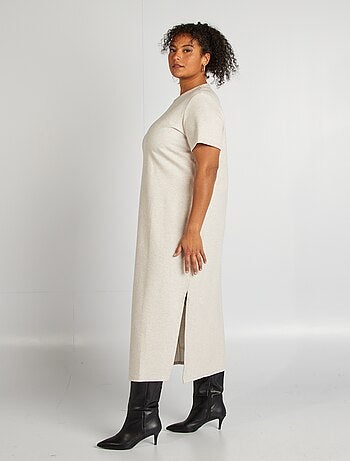 Vestito midi in maglia a coste