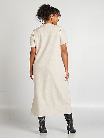 Vestito midi in maglia a coste