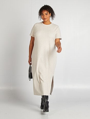 Vestito midi in maglia a coste