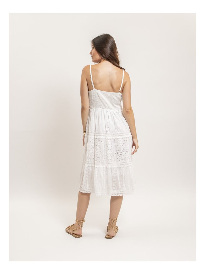 Vestito midi in pizzo ILOE Bianco - Kiabi