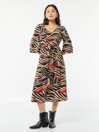 Vestito midi 'JDY' con vita regolabile con cordoni da annodare