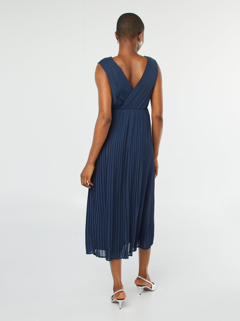 Vestito midi largo e plissettato BLU - Kiabi