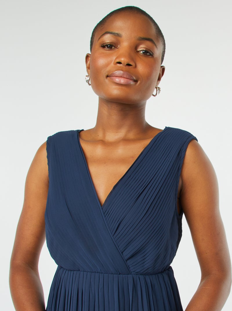 Vestito midi largo e plissettato BLU - Kiabi