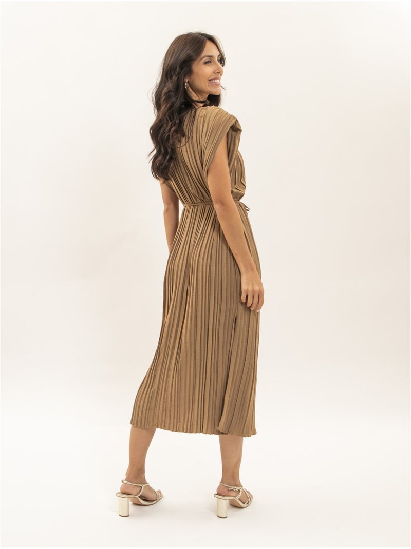 Vestito midi plissettato IROVE Beige - Kiabi
