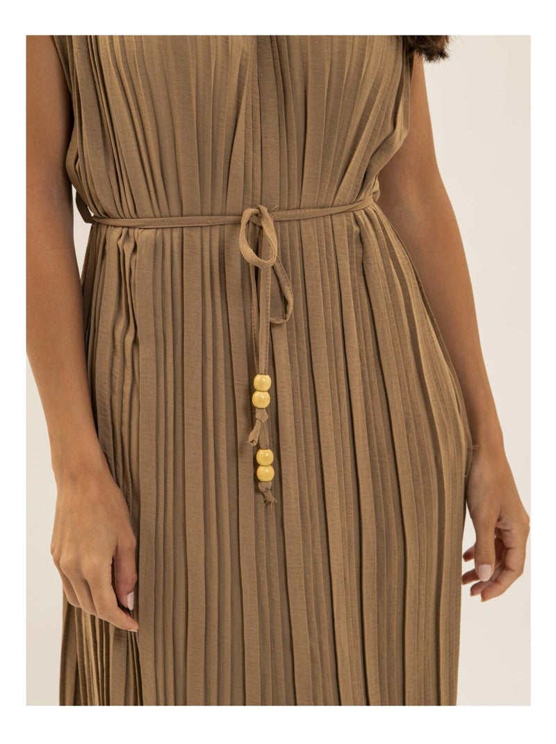 Vestito midi plissettato IROVE Beige - Kiabi