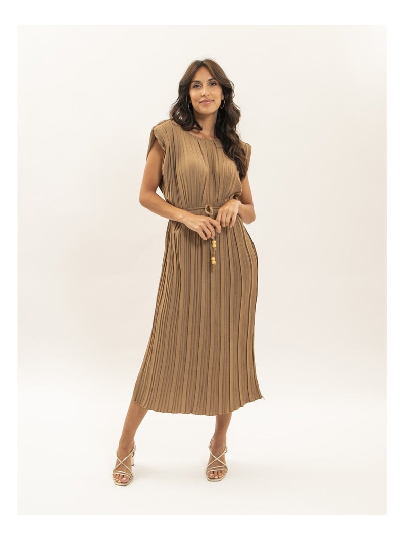 Vestito midi plissettato IROVE Beige - Kiabi