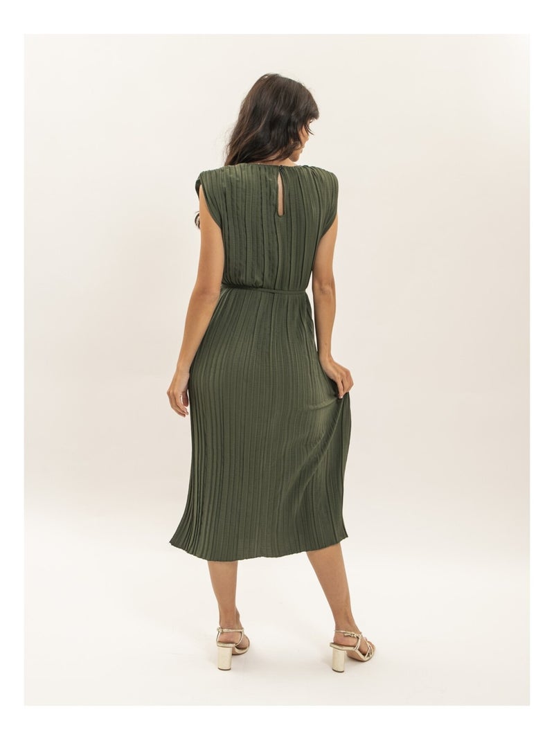 Vestito midi plissettato IROVE Cachi - Kiabi