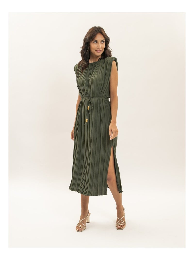 Vestito midi plissettato IROVE Cachi - Kiabi